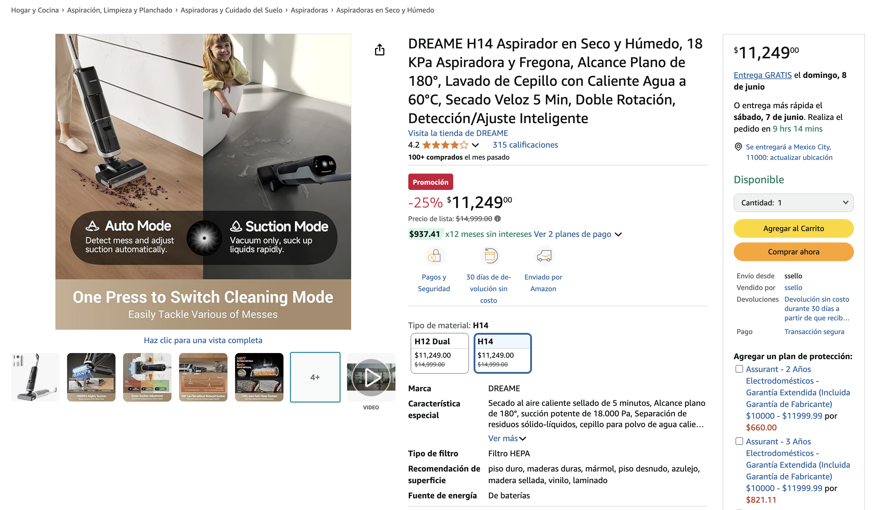 Amazon Mexico - Vacuum Product Page